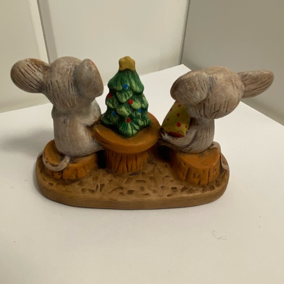 MCM Vintage Mouse  Mice Couple at Christmas Holiday Figurine hand painted - Picture 6 of 16